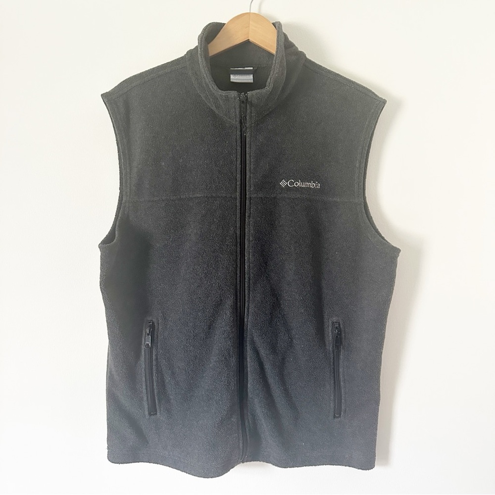 Columbia Men's Fleece Mock Neck Vest Grey L - Picture 1 of 7
